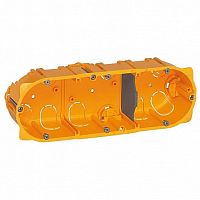 Batibox коробка монтажная для сухих перегородок 3-ная, 6-8-мод., глубина 40 мм |  код. 080043 |   Legrand